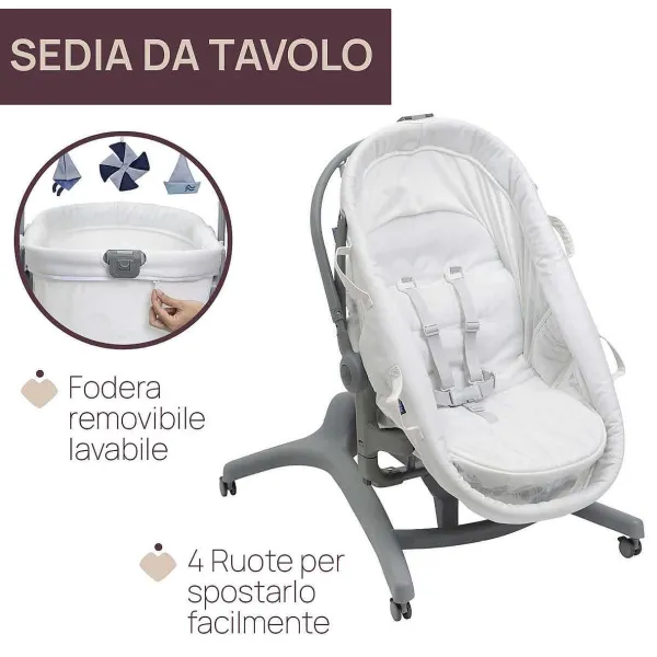 Culle E Lettini|Chicco Baby Hug Pro 5 In 1 White Cream