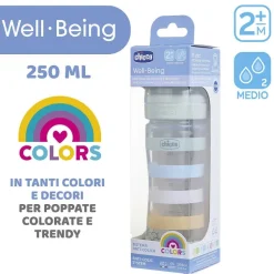 Biberon|Chicco Biberon Benessere 250Ml Flusso Medio In Plastica Verde