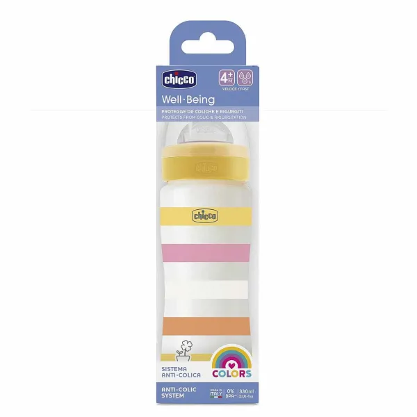 Biberon|Chicco Biberon Benessere 330Ml Flusso Rapido In Plastica Verde
