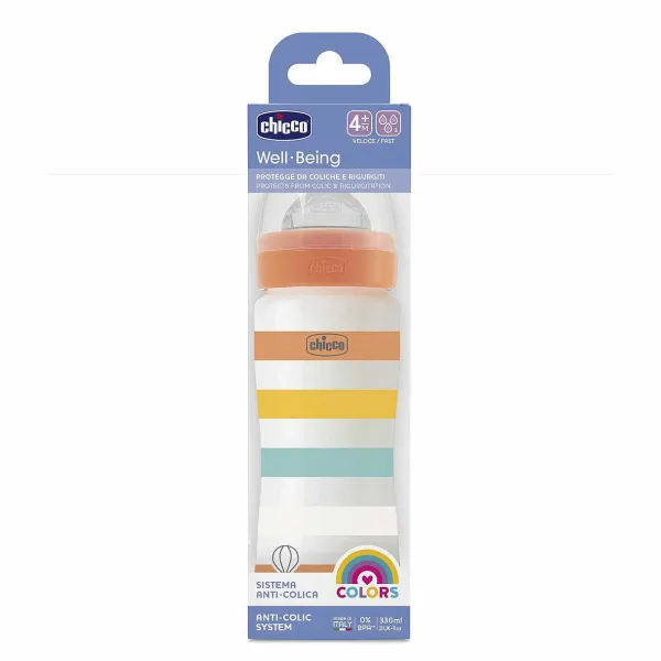 Biberon|Chicco Biberon Benessere 330Ml Flusso Rapido In Plastica Verde