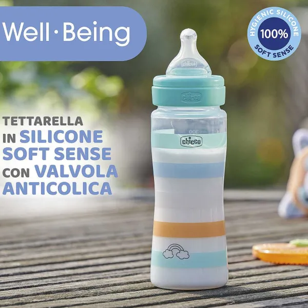 Biberon|Chicco Biberon Benessere 330Ml Flusso Rapido In Plastica Verde