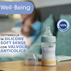 Biberon|Chicco Biberon Benessere 150Ml Flusso Lento In Plastica Verde