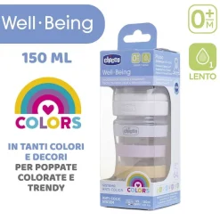Biberon|Chicco Biberon Benessere 150Ml Flusso Lento In Plastica Bianco
