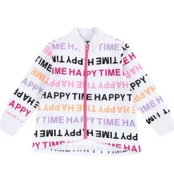 Cardigan|Chicco Cardigan Con Fantasia All Over Bianco E Rosa