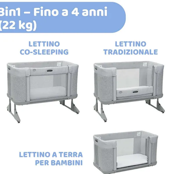 Culle E Lettini|Chicco Next2Me Forever Lettino Cosleeping Ash Grey Cross Collection