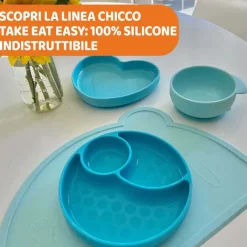 Piatti E Posate|Chicco Ciotola In Silicone Azzurro