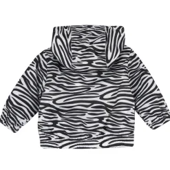 Giacche|Chicco Giubbino Con Volant E Fantasia All Over Zebrata- Poliestere Riciclato Bianco E Nero