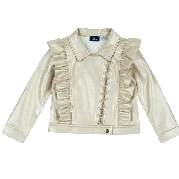 Giacche|Chicco Giubbino Modello Chiodo Con Volants Arricciati