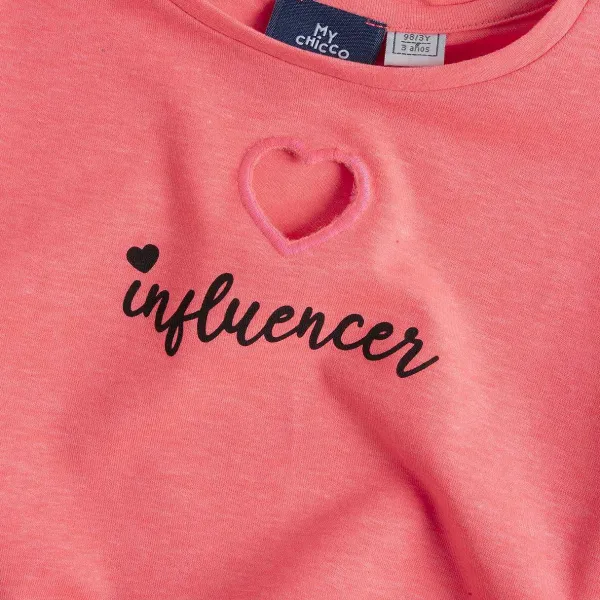 T-Shirt|Chicco Maglietta Fluo Con Cuore Traforato