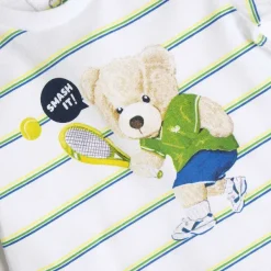 T-Shirt|Chicco Maglietta Manica Corta A Righe Bianco E Verde