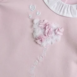 T-Shirt|Chicco Maglietta Rosa Con Ricamo E Applicazioni