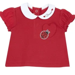 T-Shirt|Chicco Maglietta Rossa Con Ricamo E Applicazioni