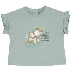 T-Shirt|Chicco Maglietta Verde Salvia Con Volants