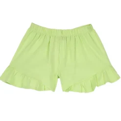 Pantaloni|Chicco Pantaloni Corti In Cotone Tinta Unita Con Volants Al Fondo Verde Chiaro