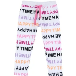 Pantaloni|Chicco Pantaloni Di Felpa Con Stampa Allover Bianco E Rosa