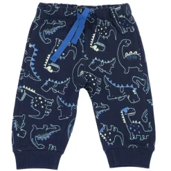 Pantaloni|Chicco Pantaloni Lunghi In Felpa Con Dinosauri Blu Scuro