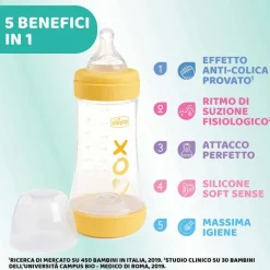 Biberon|Chicco Perfect 5 Biberon 240 Ml - Flusso Medio Giallo