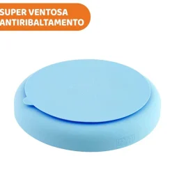 Piatti E Posate|Chicco Piatto In Silicone Con Ventosa Azzurro