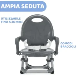 Rialzi Sedia|Chicco Rialzo Sedia Pocket Snack Dark Grey