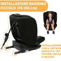 Seggiolini Auto Bimbi Piccoli (Dai 15 Mesi)|Chicco Seggiolino Auto Mokita (76-150 Cm) Black