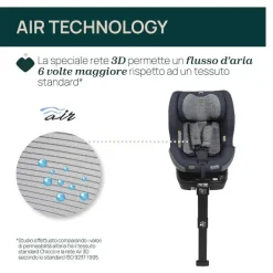Seggiolini Auto Neonato|Chicco Seggiolino Auto Seat3Fit Air (40-125 Cm) Graphite Melange