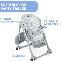 Seggioloni|Chicco Seggiolone Polly Easy Grey Melange