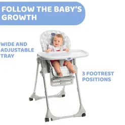 Seggioloni|Chicco Seggiolone Polly Easy Grey Melange