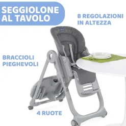 Seggioloni|Chicco Seggiolone Polly Magic Relax Graphite
