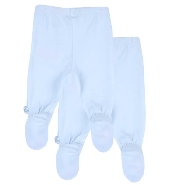 Tutine|Chicco Set Pantaloni Con Piedini Azzurro Chiaro