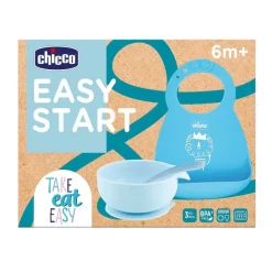 Piatti E Posate|Chicco Set Pappa Easy Start In Silicone Per Lo Svezzamento Azzurro