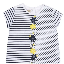 T-Shirt|Chicco T-Shirt Con Fantasia A Righe E Pois