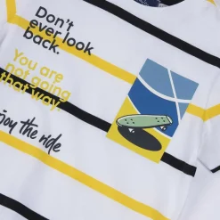 T-Shirt|Chicco T-Shirt Con Stampa Skate E Fantasia A Righe