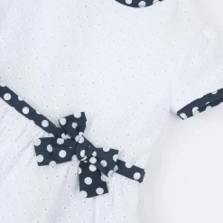 Vestiti|Chicco Vestito Con Fantasia A Pois E Fiocco Applicato